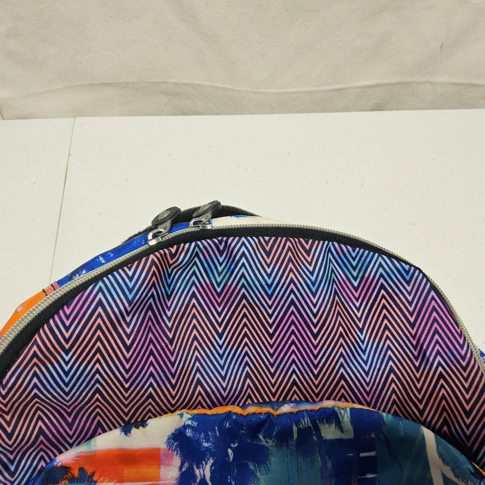 Kipling Backpack Kids Blue Pink Orange Palm Tree‎ Chevron BP4406-9BD - Picture 10 of 16